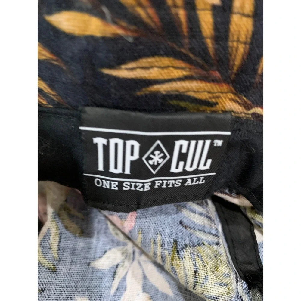 Top Cul Floral Bucket Hat Mens Tropical Hibiscus Black Streetwear Retro Vintage